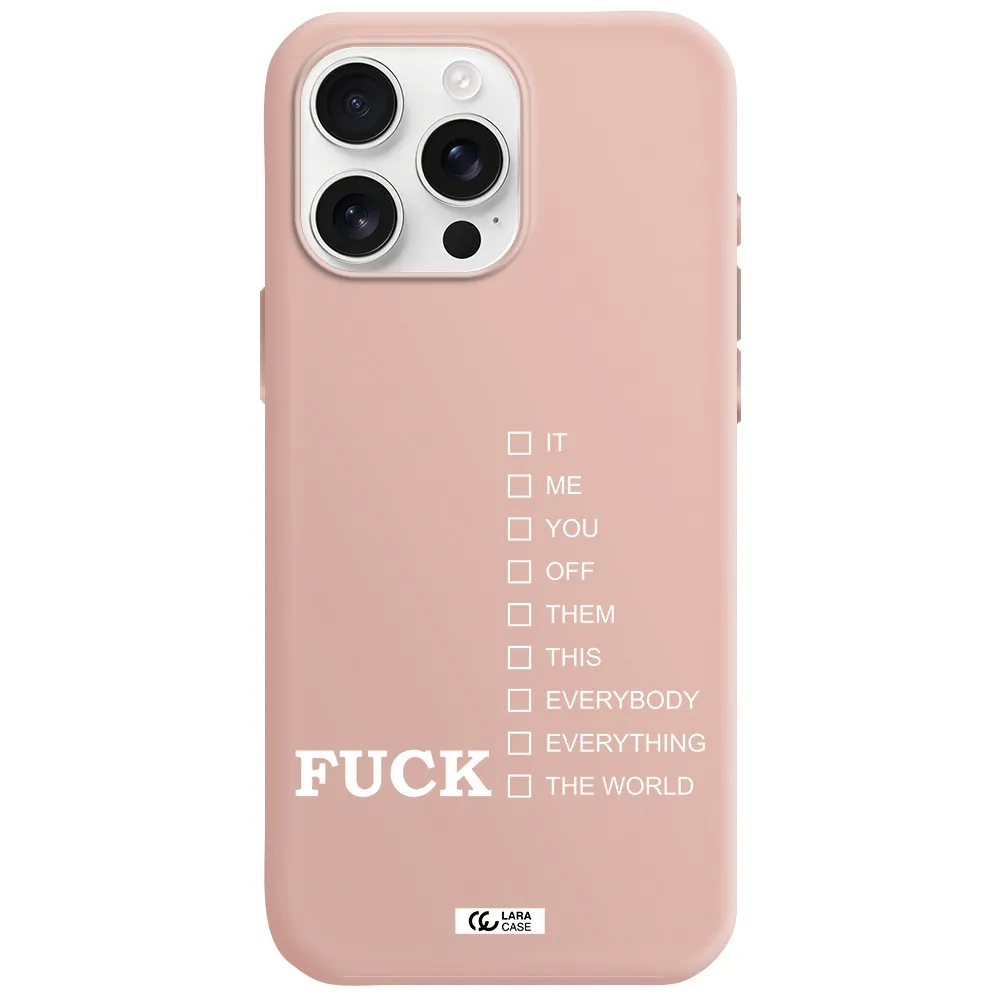 F#*K Ways Apple Iphone 16 Pro Max Silicone Pastel Pink Case