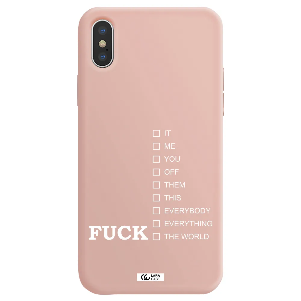 F#*K Ways Apple iPhone X Silicone pastel pink Case