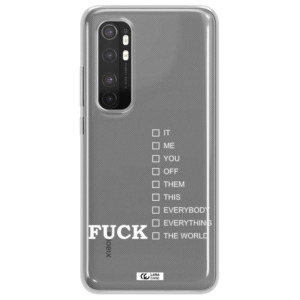 F#*K Ways Xiaomi Mi Note 10 Lite Clear TPU Case