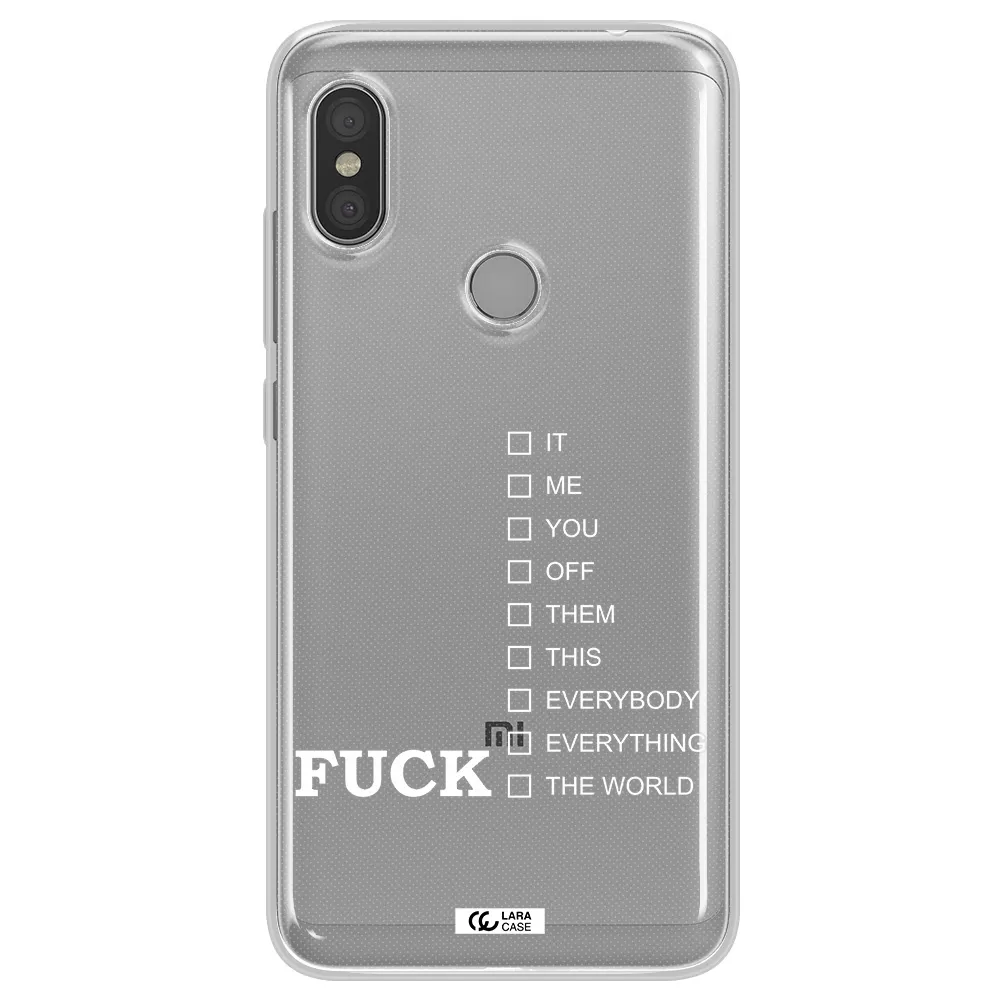 F#*K Ways Xiaomi Redmi Note 6 Pro Clear TPU Case