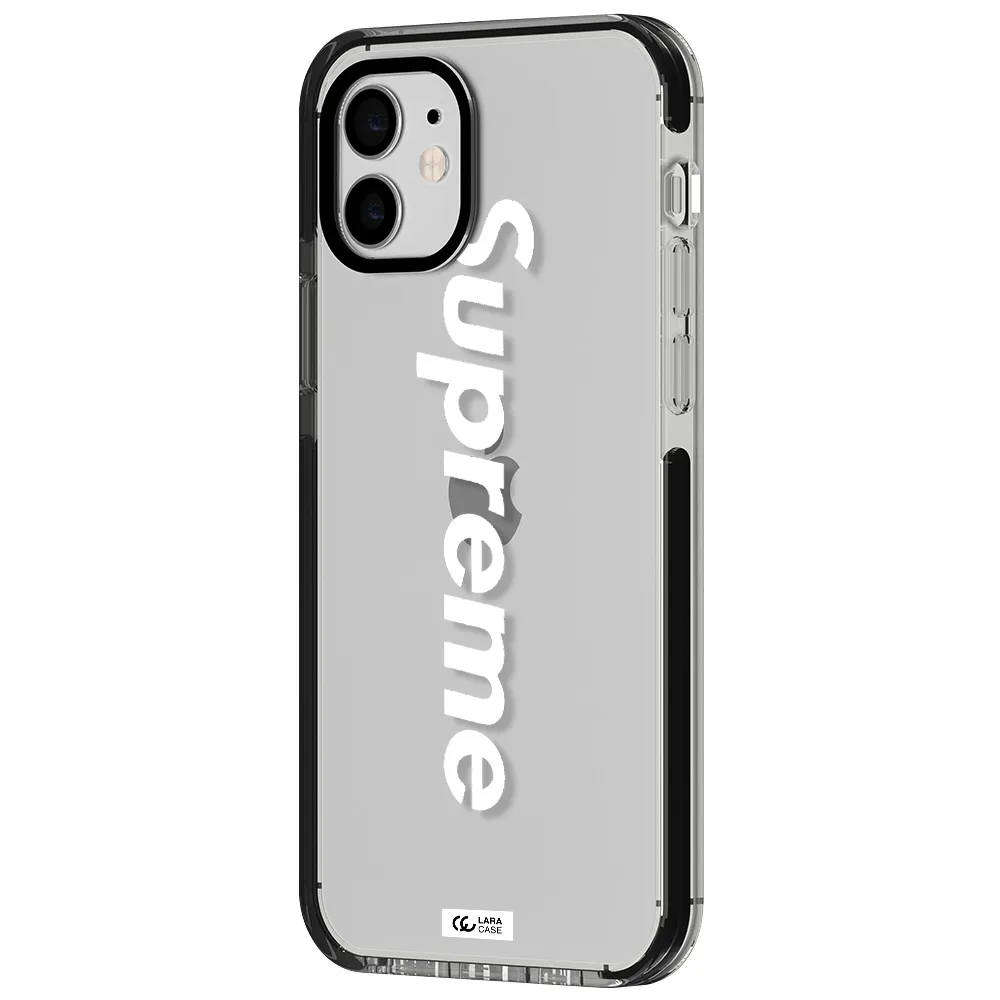 Supreme Vertical Apple iPhone 11 impact black border Case