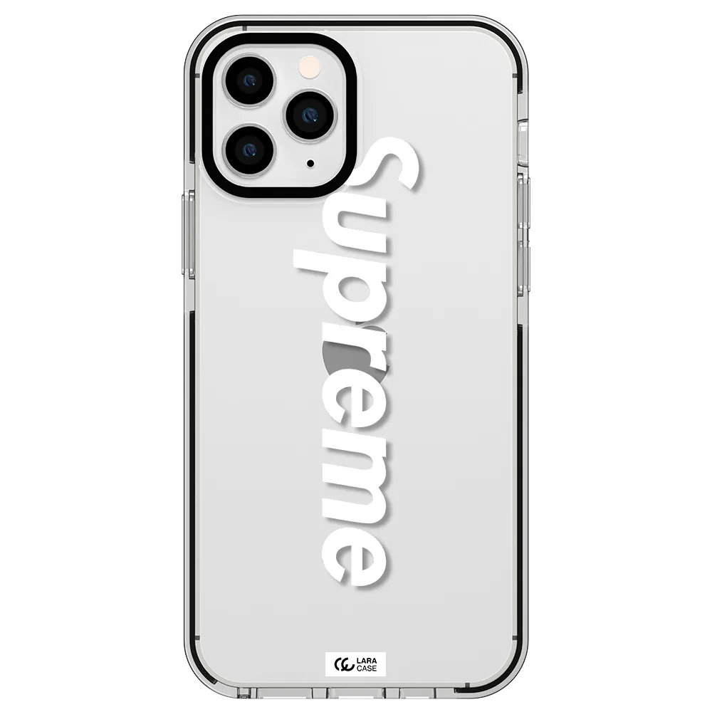 Supreme Vertical Apple iPhone 11 pro max impact black border Case