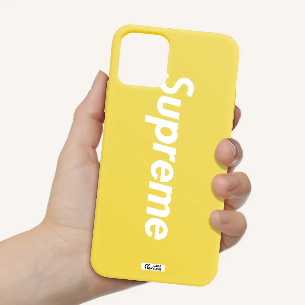 Supreme Vertical Apple iPhone 11 pro max Silicone canary yellow Case