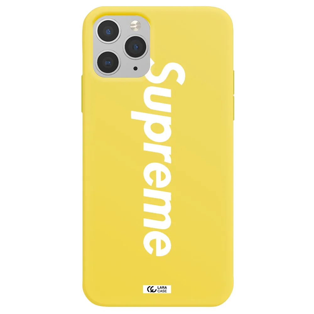 Supreme Vertical Apple iPhone 11 pro Silicone canary yellow Case