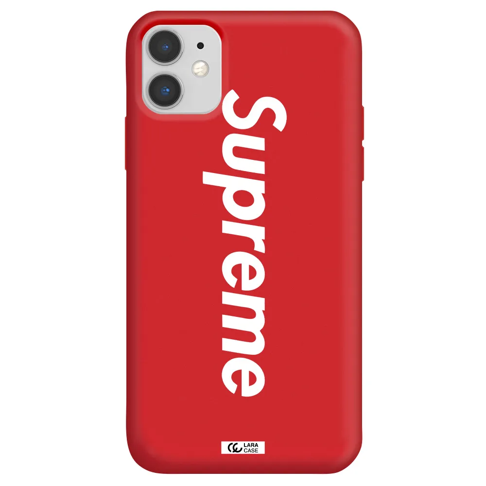 Supreme Vertical Apple iPhone 11 Silicone Imperial Red Case