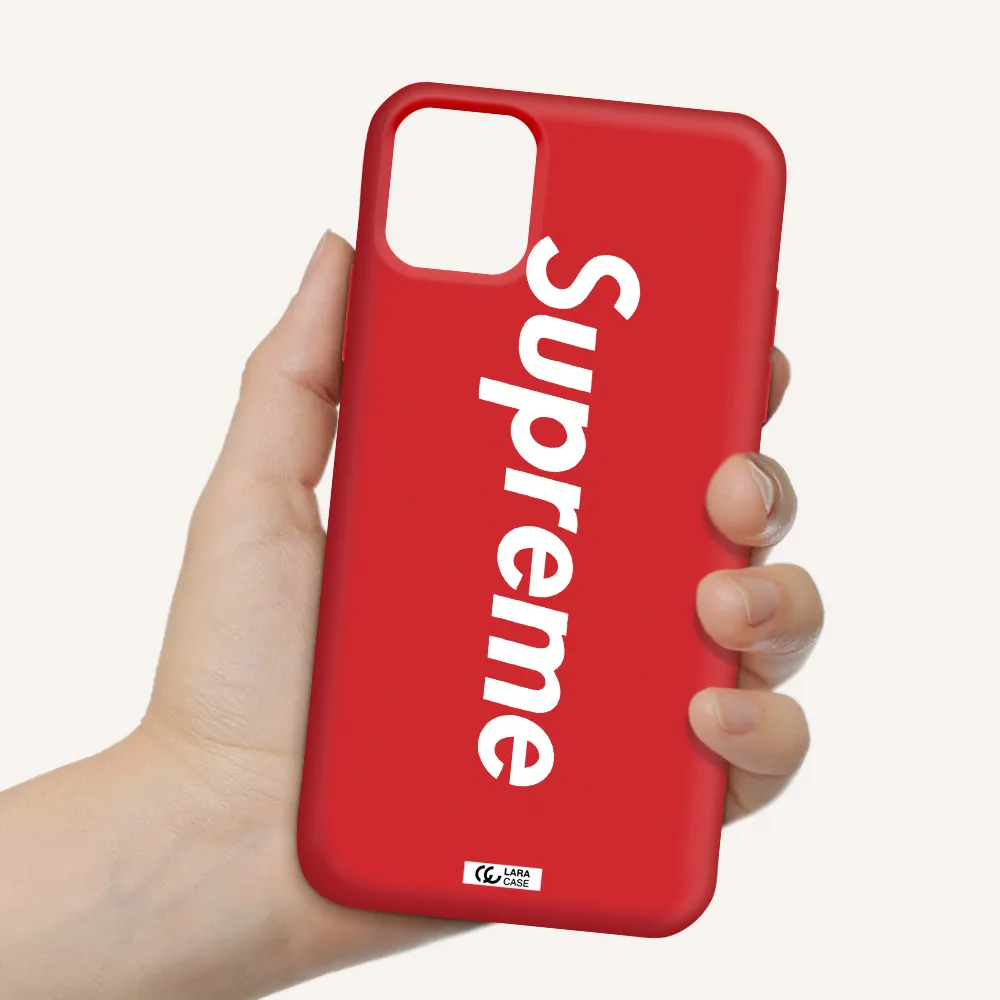Supreme Vertical Apple iPhone 11 Silicone Imperial Red Case
