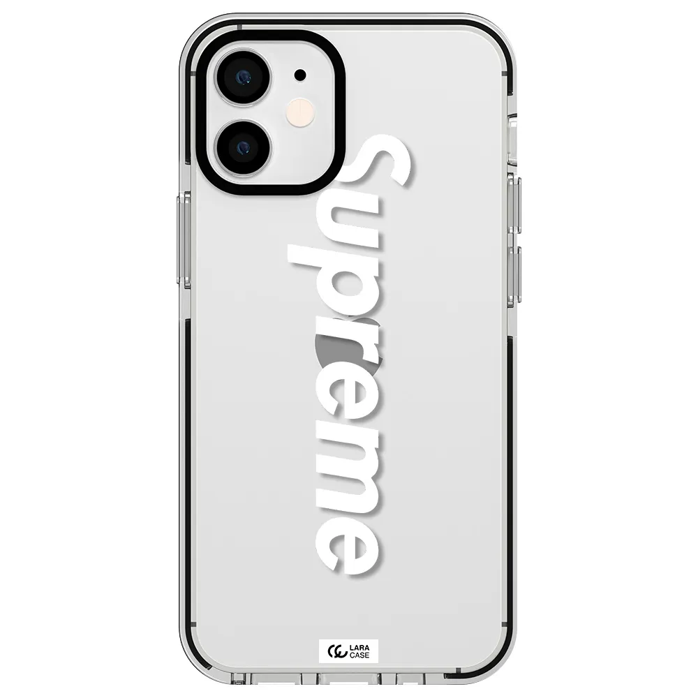 Supreme Vertical Apple iPhone 12 mini impact black border Case