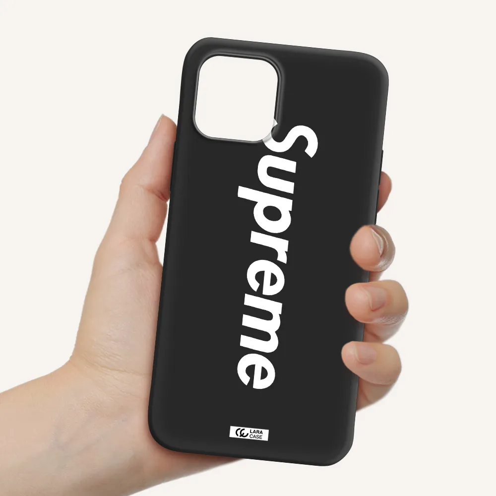 Supreme Vertical Apple iPhone 12 mini Silicone black Case