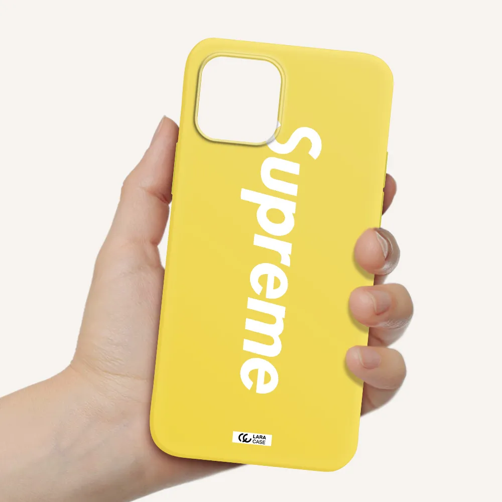 Supreme Vertical Apple iPhone 12 mini Silicone canary yellow Case