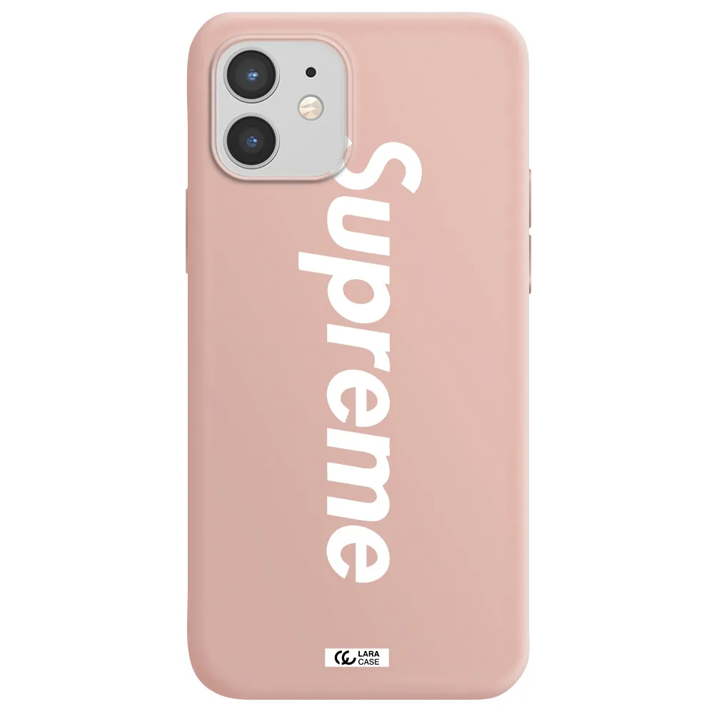Supreme Vertical Apple iPhone 12 mini Silicone pastel pink Case
