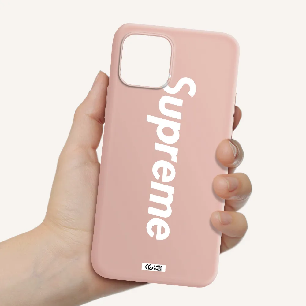 Supreme Vertical Apple iPhone 12 mini Silicone pastel pink Case