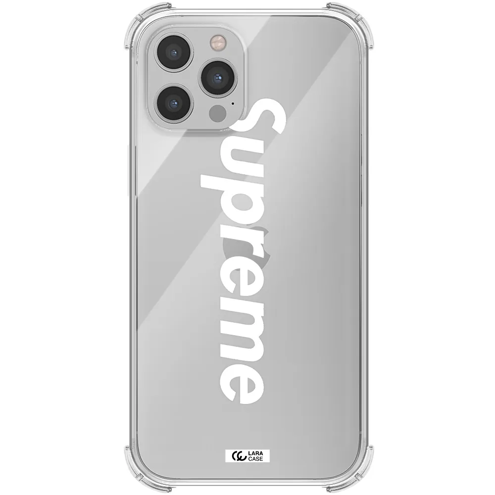Supreme Vertical Apple iPhone 12 pro Clear PC Case
