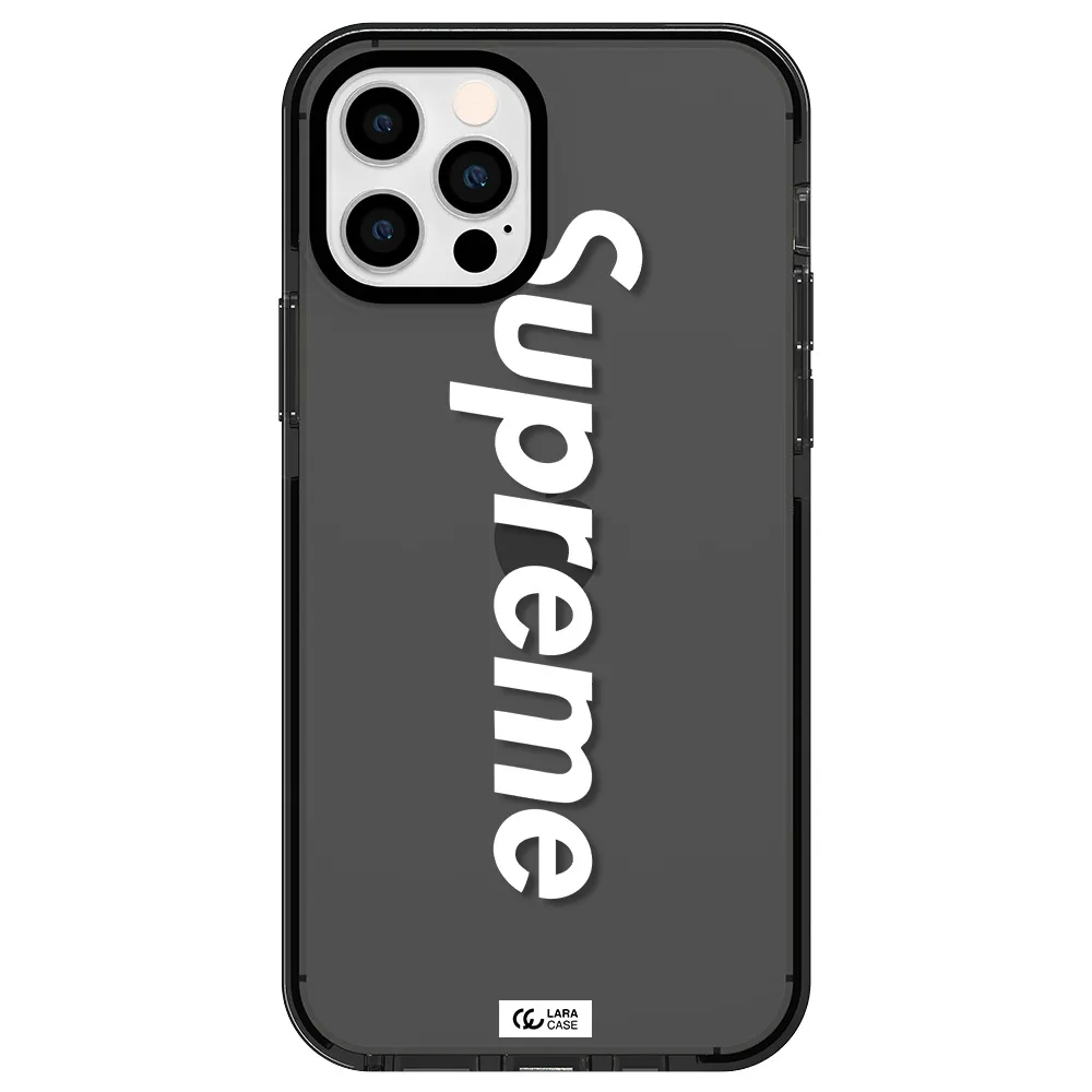 Supreme Vertical Apple iPhone 12 pro impact Smoke Black Case