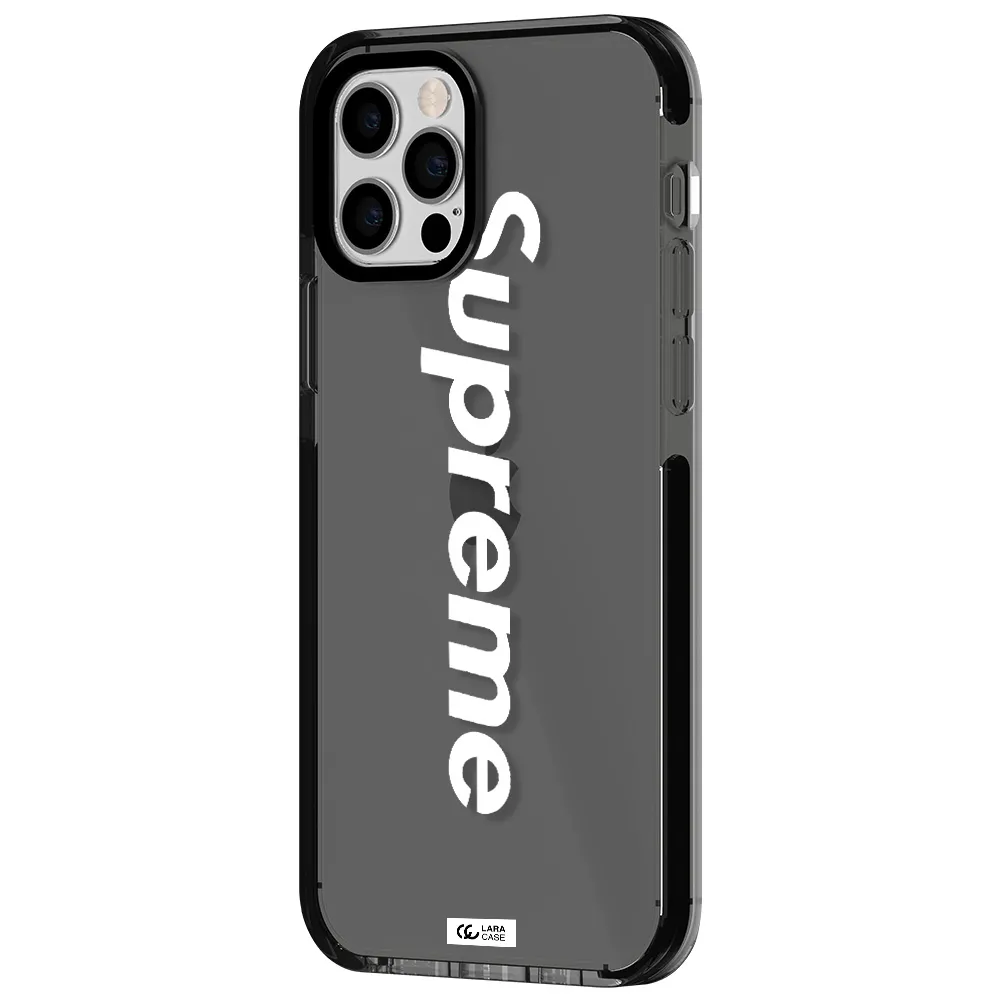 Supreme Vertical Apple iPhone 12 pro impact Smoke Black Case