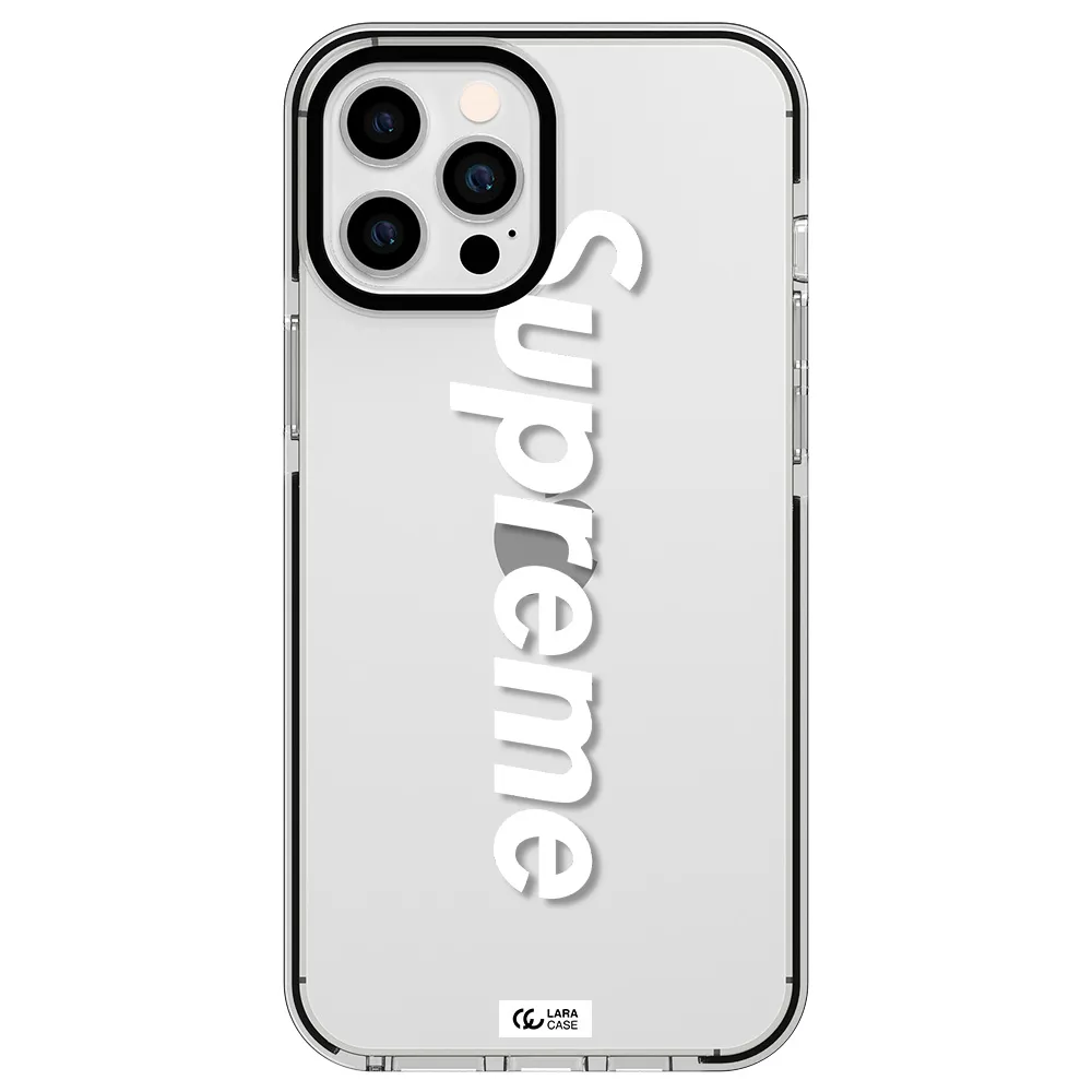 Supreme Vertical Apple iPhone 12 pro max impact black border Case