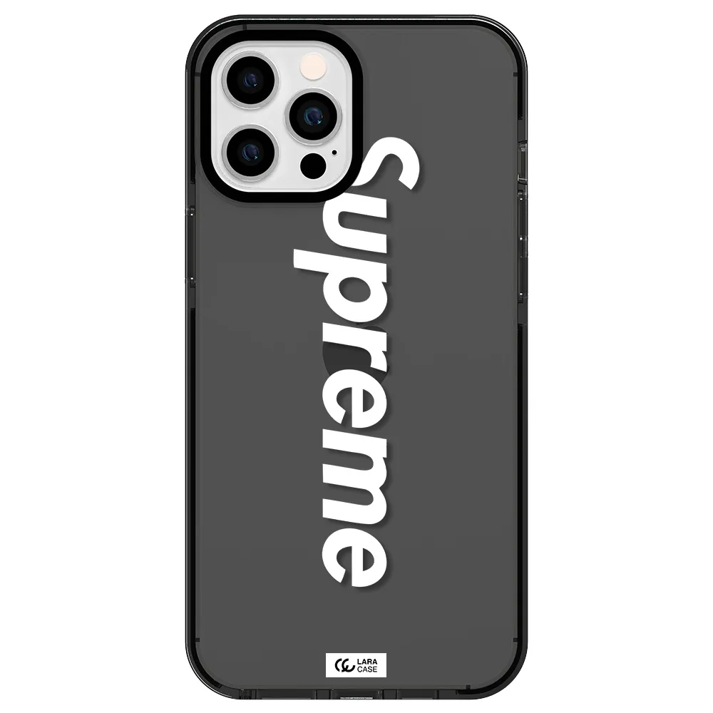 Supreme Vertical Apple iPhone 12 pro max impact Smoke Black Case