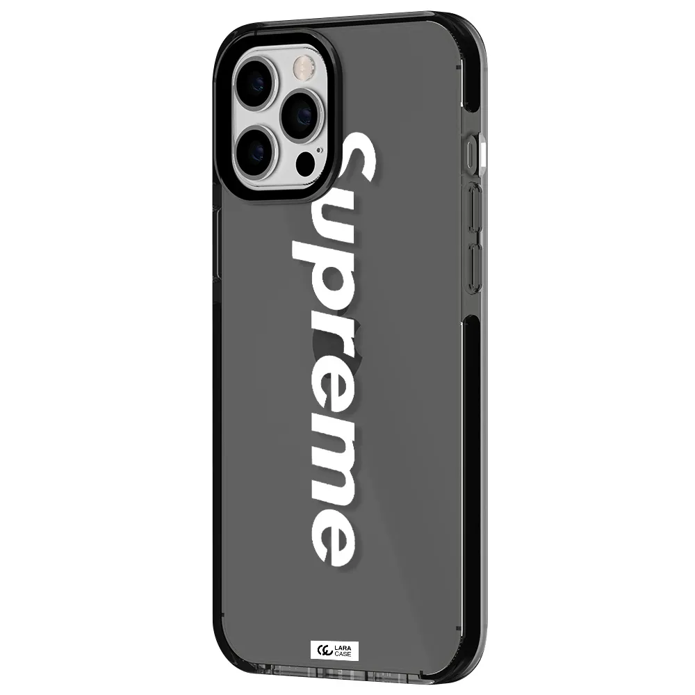 Supreme Vertical Apple iPhone 12 pro max impact Smoke Black Case