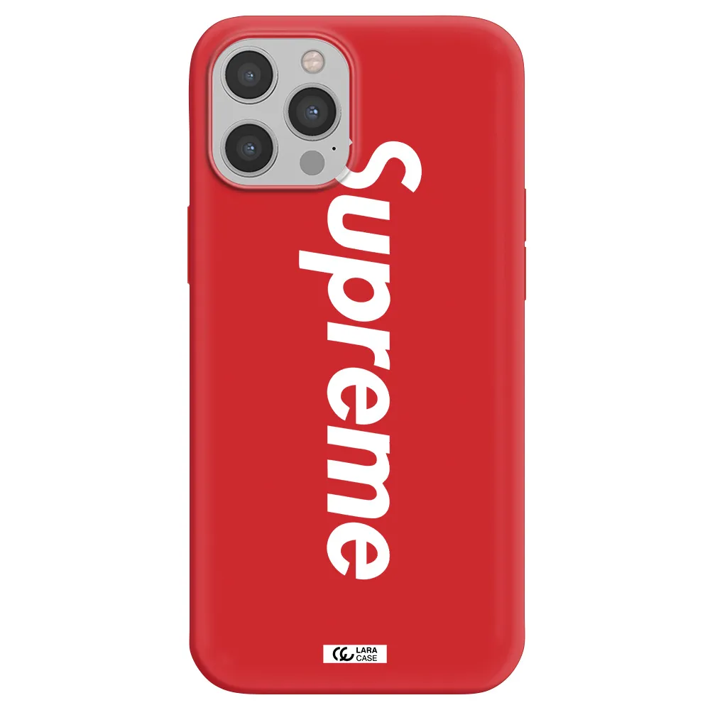 Supreme Vertical Apple iPhone 12 pro max Silicone Imperial Red Case