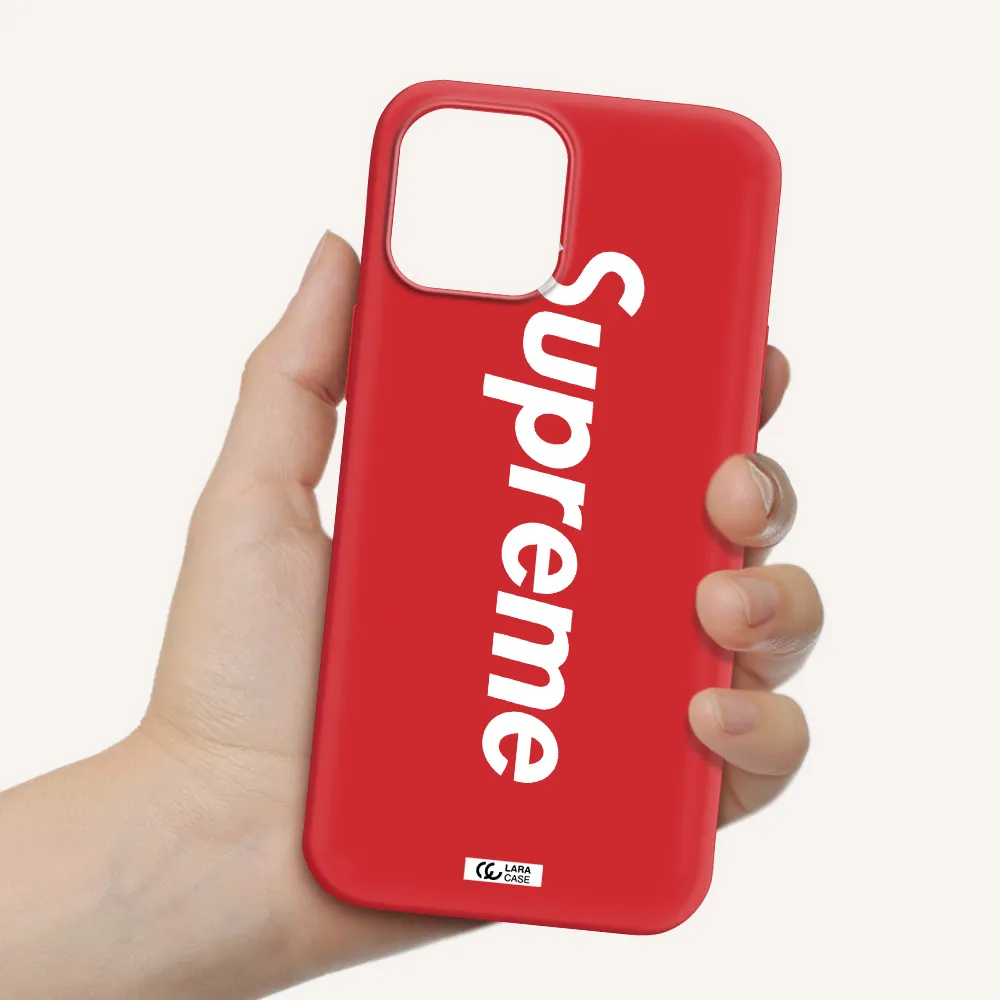 Supreme Vertical Apple iPhone 12 pro max Silicone Imperial Red Case