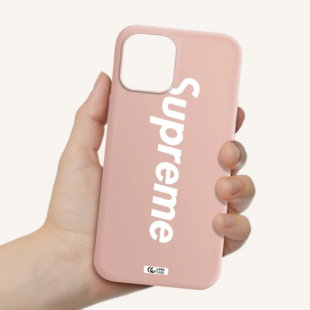 Supreme Vertical Apple iPhone 12 pro max Silicone pastel pink Case