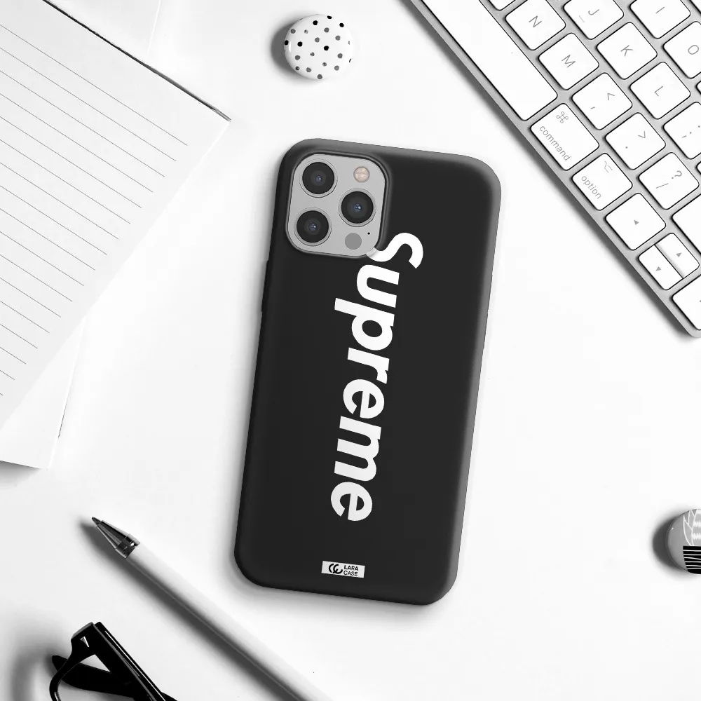 Supreme Vertical Apple iPhone 12 pro Silicone black Case