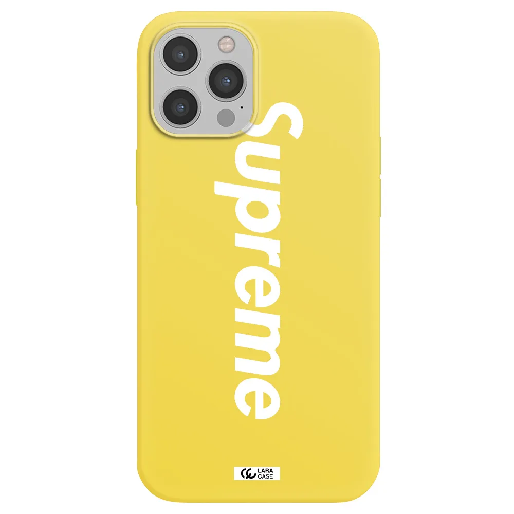 Supreme Vertical Apple iPhone 12 pro Silicone canary yellow Case