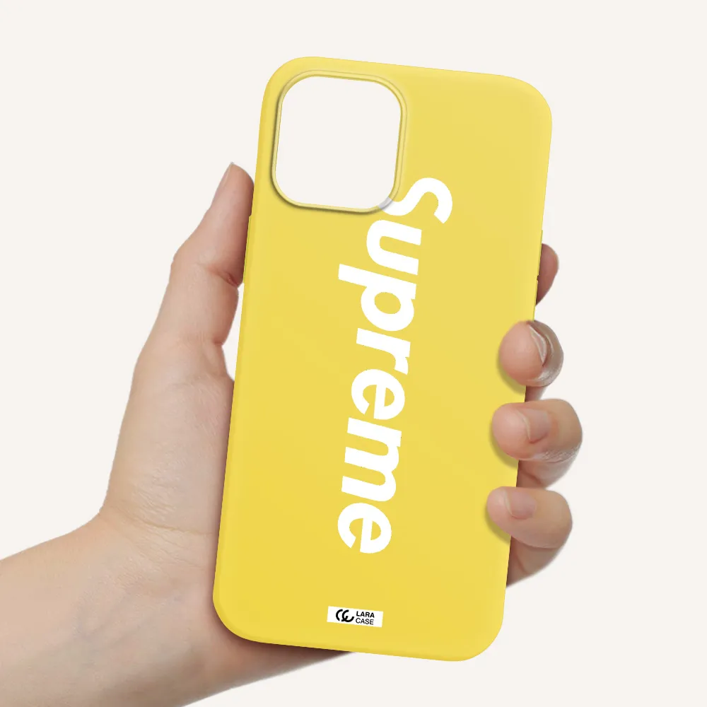Supreme Vertical Apple iPhone 12 pro Silicone canary yellow Case