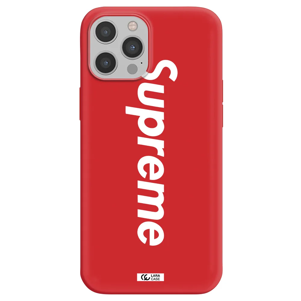 Supreme Vertical Apple iPhone 12 pro Silicone Imperial Red Case