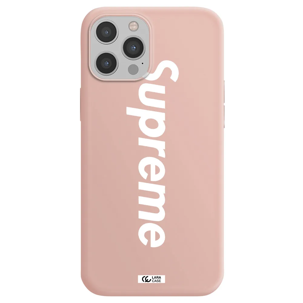 Supreme Vertical Apple iPhone 12 pro Silicone pastel pink Case