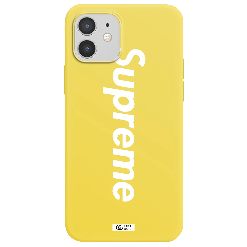 Supreme Vertical Apple iPhone 12 Silicone canary yellow Case