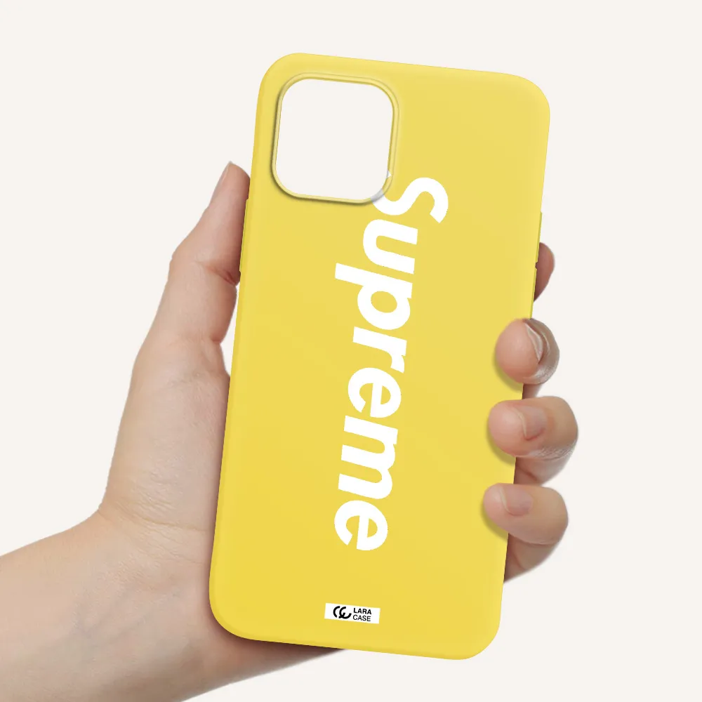 Supreme Vertical Apple iPhone 12 Silicone canary yellow Case