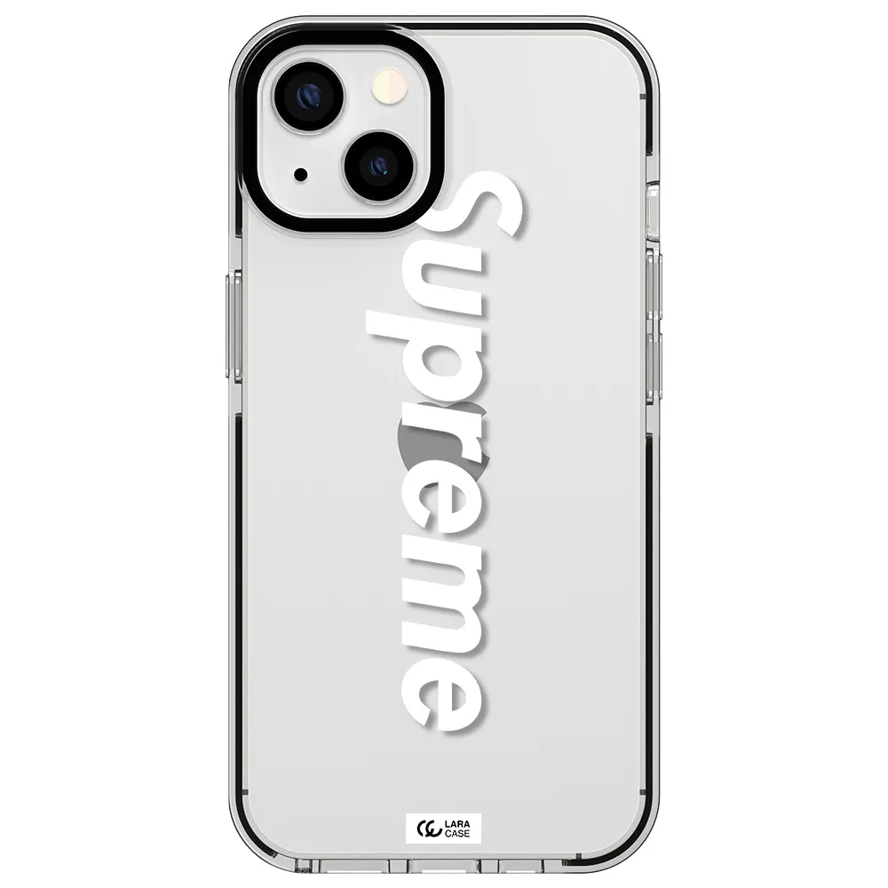 Supreme Vertical Apple iPhone 13 impact black border Case