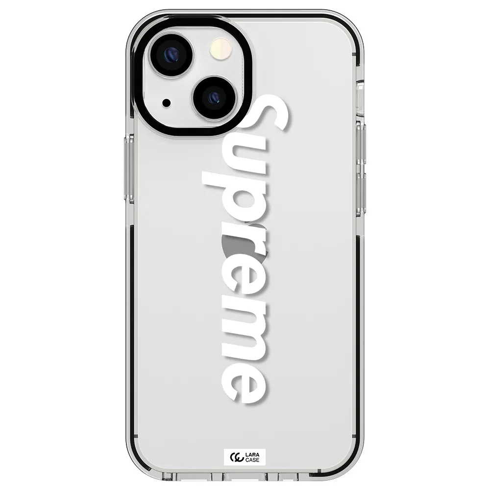 Supreme Vertical Apple iPhone 13 mini impact black border Case