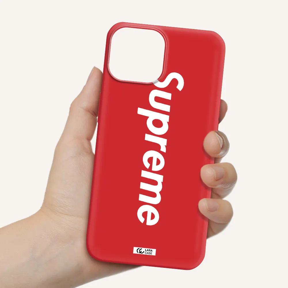 Supreme Vertical Apple iPhone 13 mini Silicone Imperial Red Case