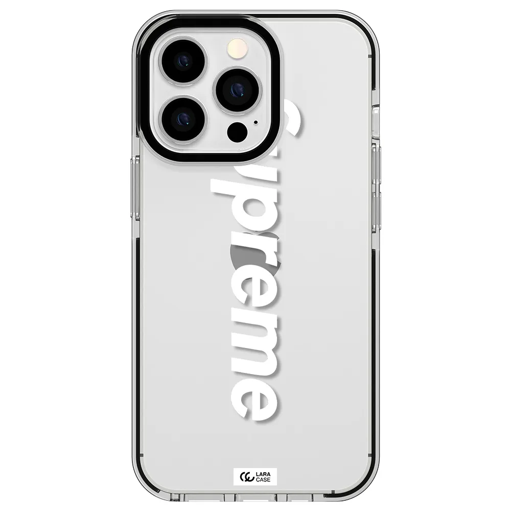 Supreme Vertical Apple iPhone 13 Pro impact black border Case