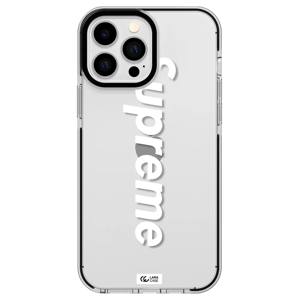 Supreme Vertical Apple iPhone 13 Pro Max impact black border Case