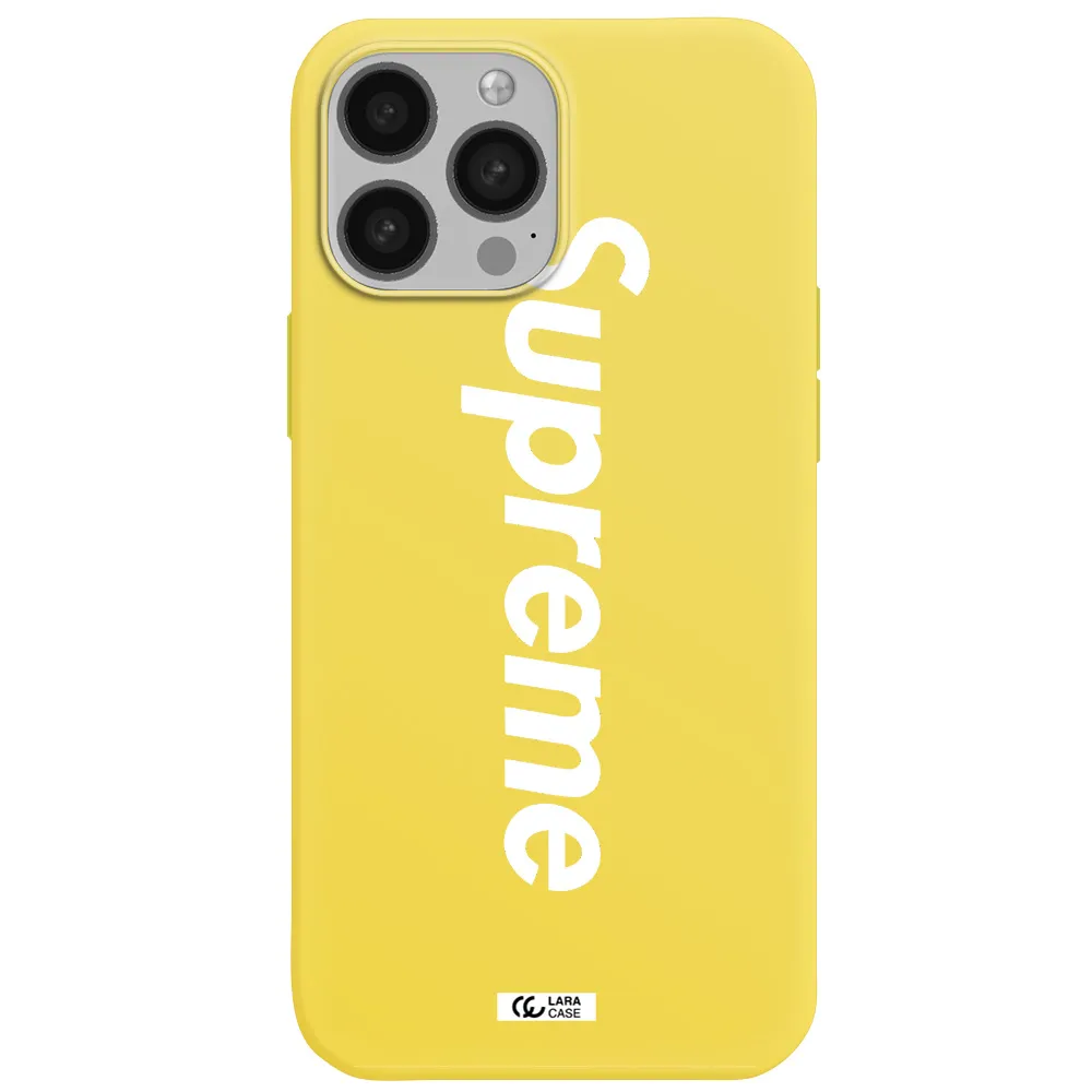 Supreme Vertical Apple iPhone 13 Pro Max Silicone canary yellow Case