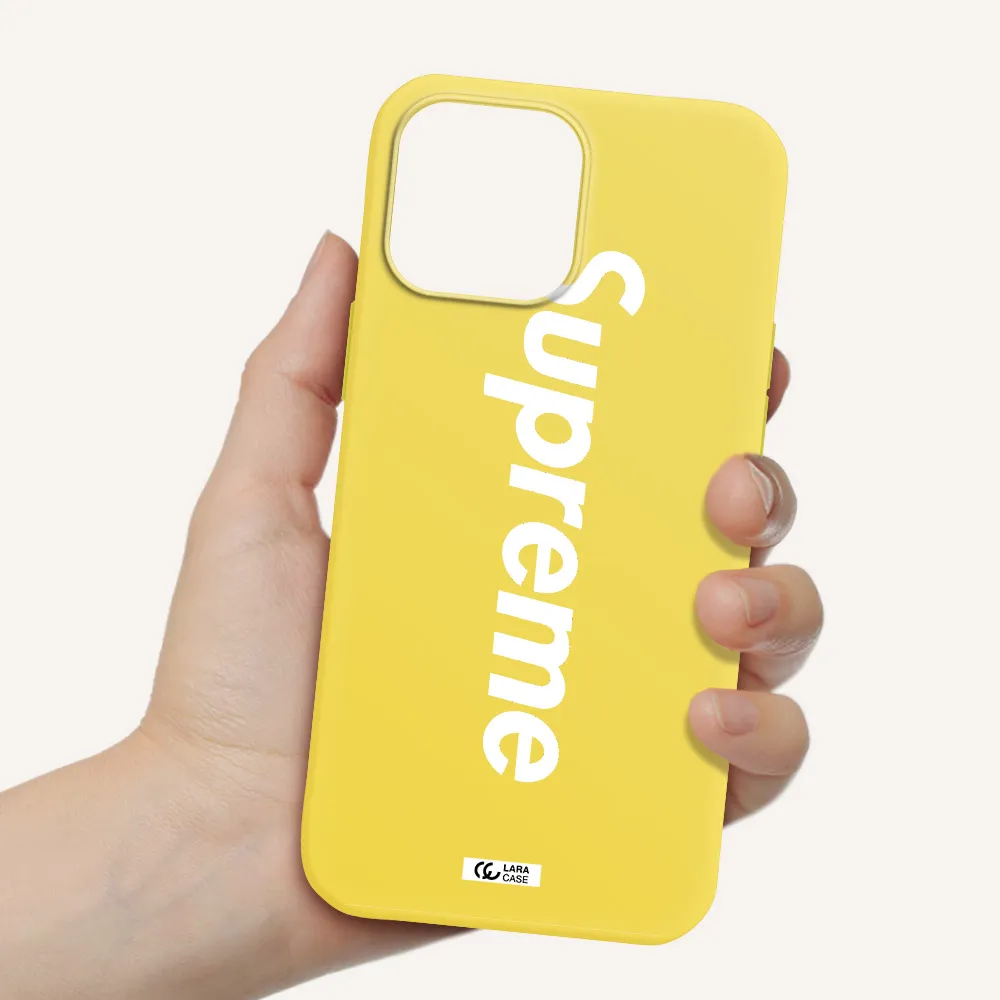 Supreme Vertical Apple iPhone 13 Pro Silicone canary yellow Case