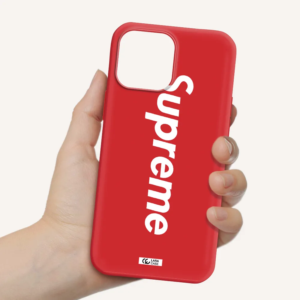 Supreme Vertical Apple iPhone 13 Pro Silicone Imperial Red Case