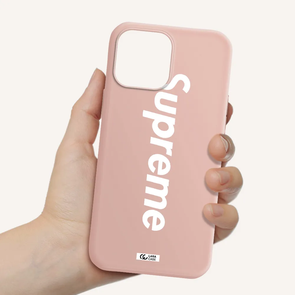 Supreme Vertical Apple iPhone 13 Pro Silicone pastel pink Case