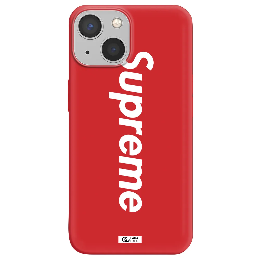 Supreme Vertical Apple iPhone 13 Silicone Imperial Red Case