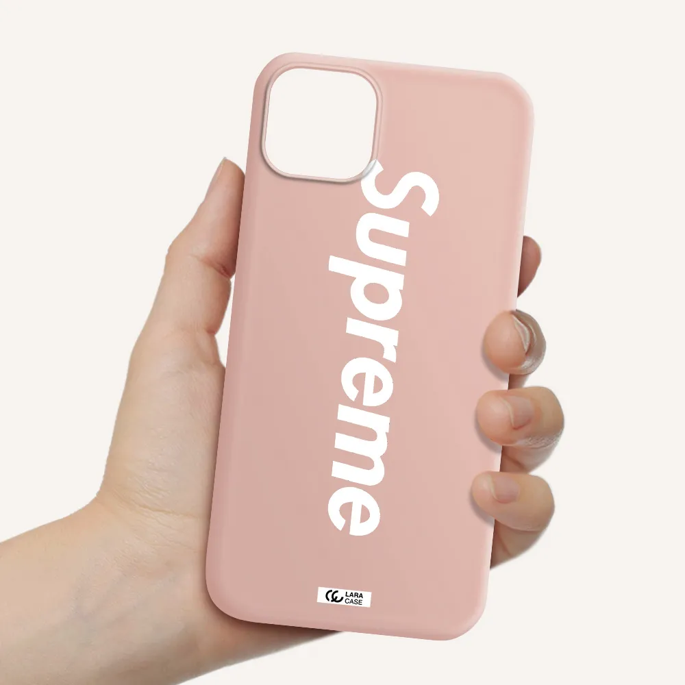 Supreme Vertical Apple iPhone 14 plus Silicone pastel pink Case
