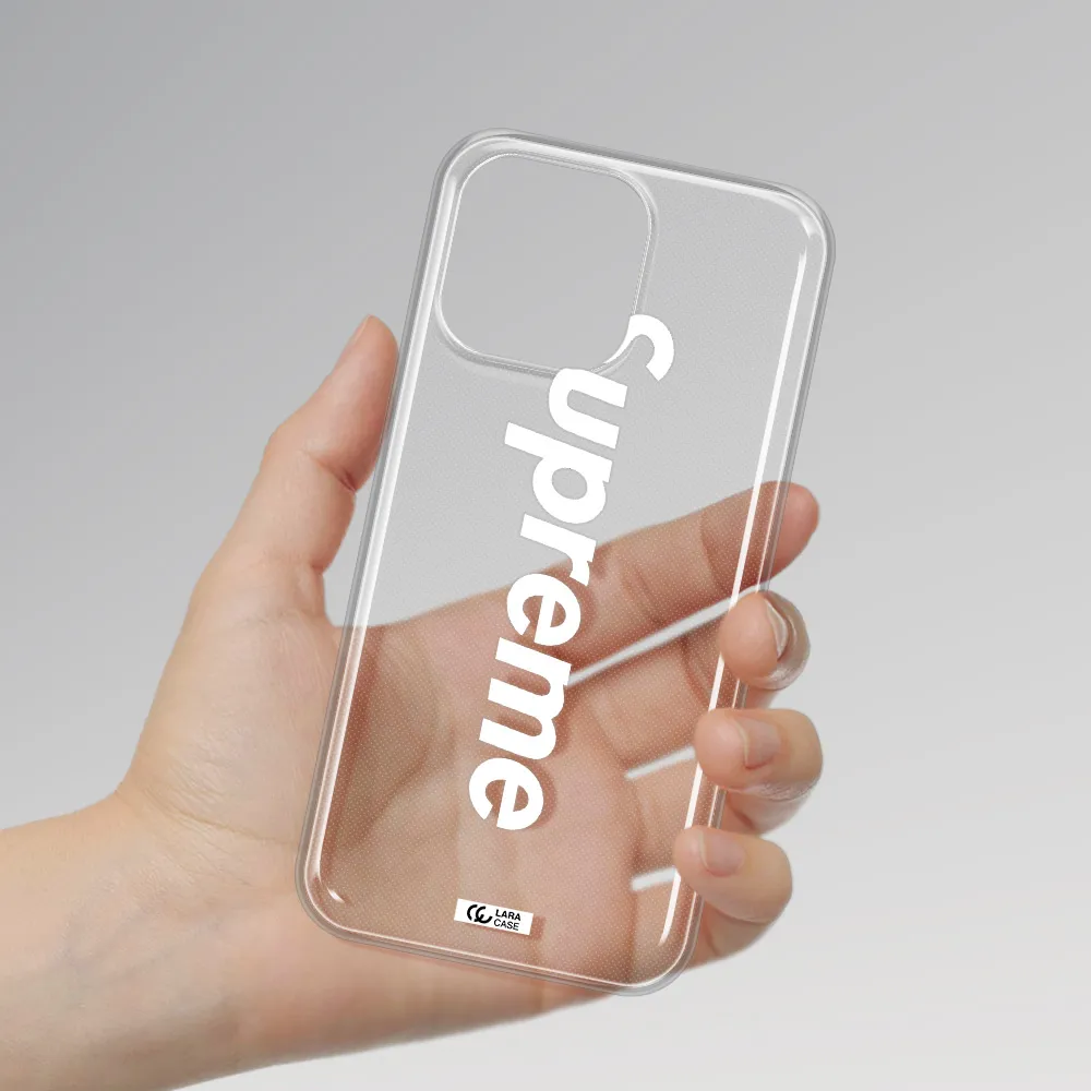 Supreme Vertical Apple iPhone 14 pro max Clear TPU Case