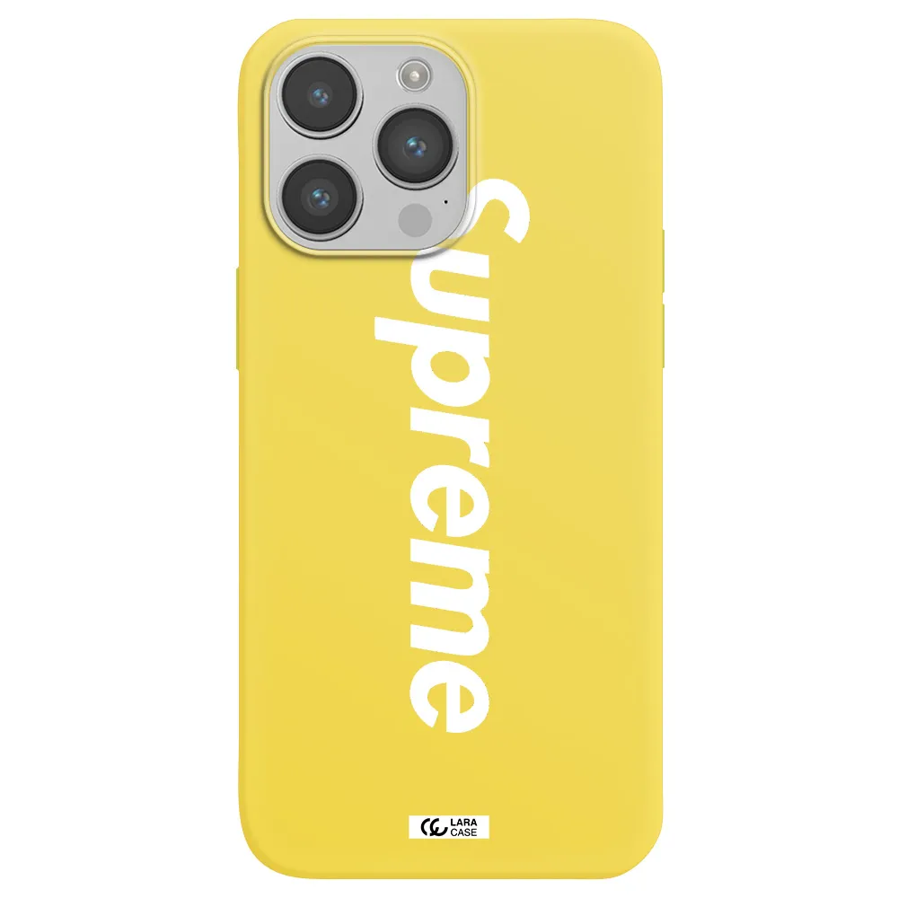 Supreme Vertical Apple iPhone 14 pro max Silicone canary yellow Case