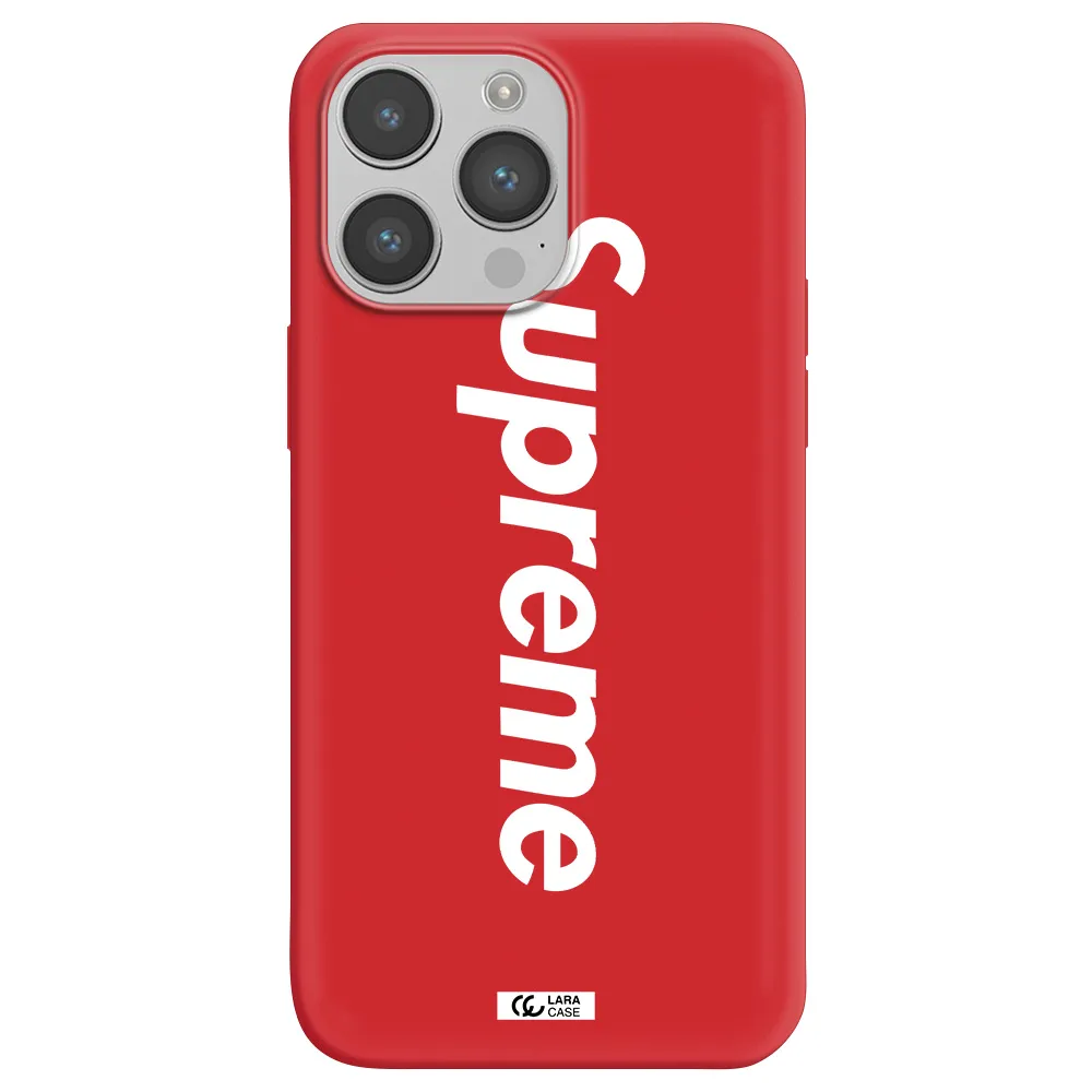 Supreme Vertical Apple iPhone 14 pro Silicone Imperial Red Case