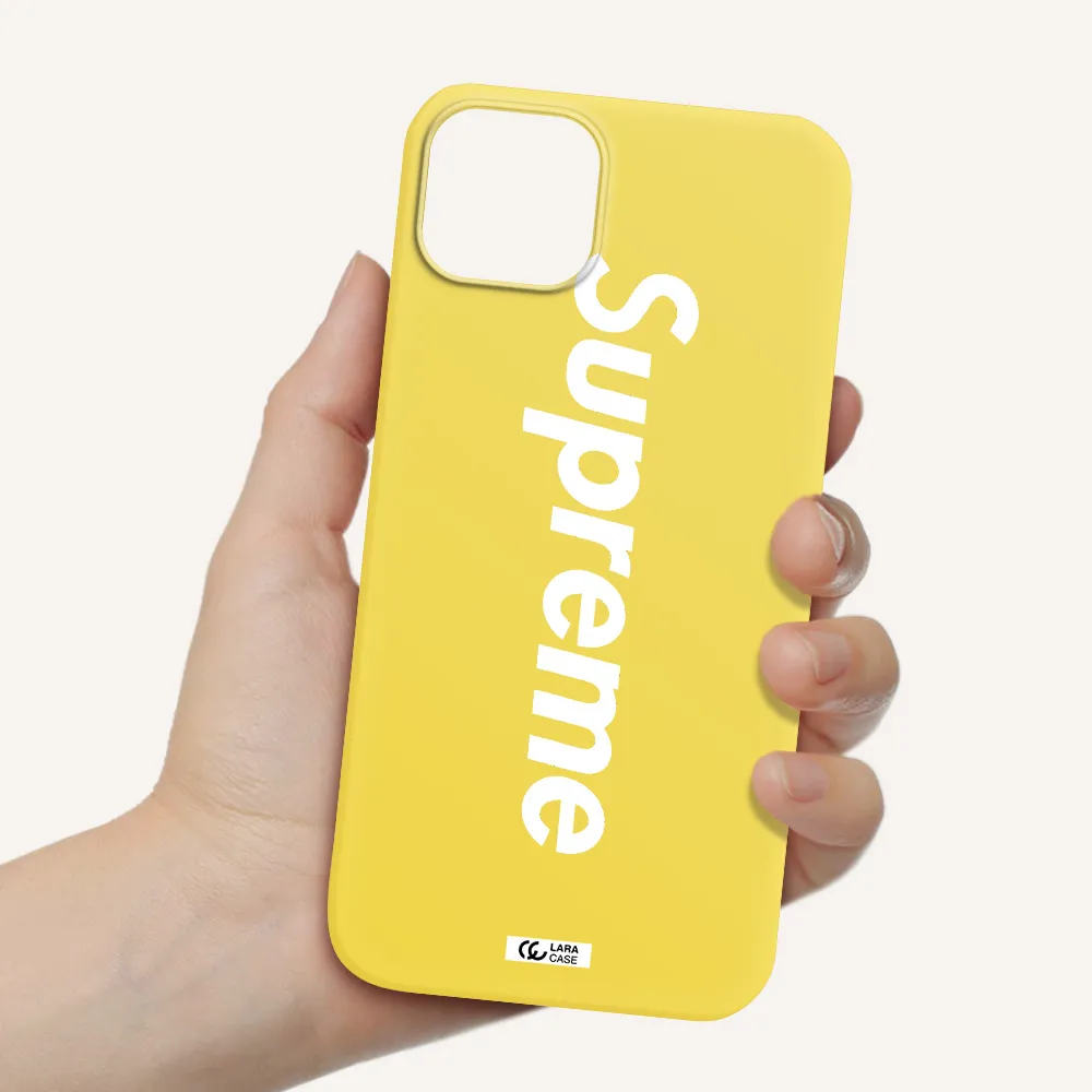 Supreme Vertical Apple iPhone 14 Silicone canary yellow Case