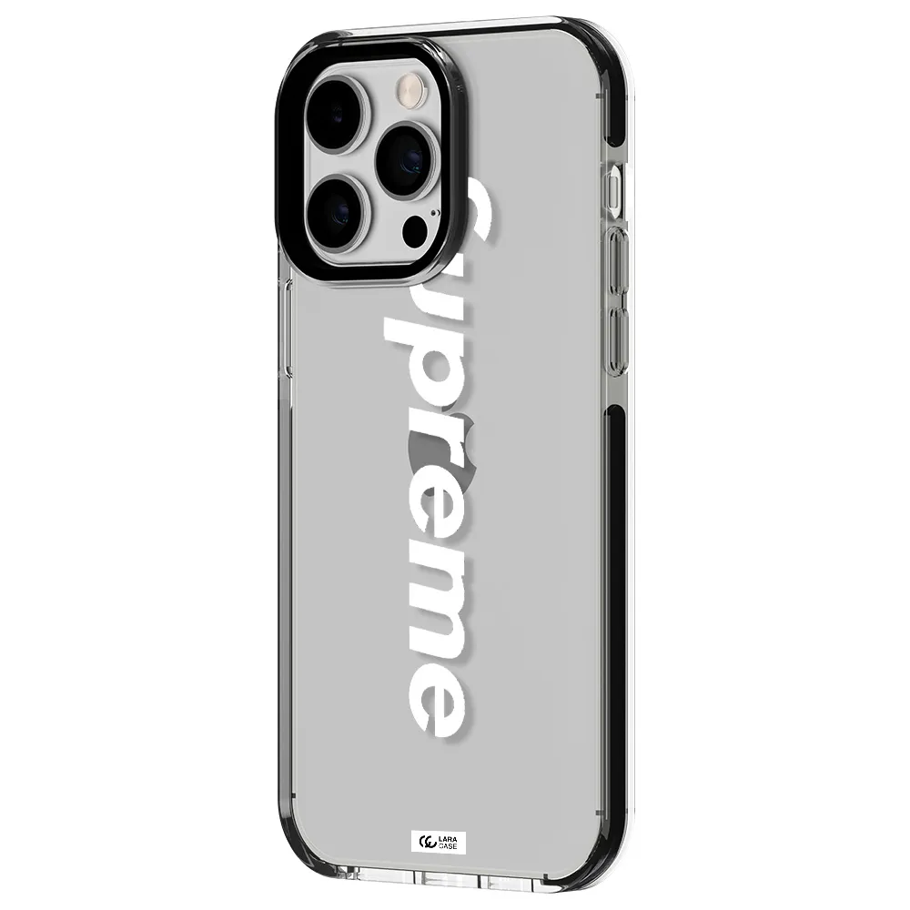 Supreme Vertical Apple iPhone 15 Pro Max impact black border Case