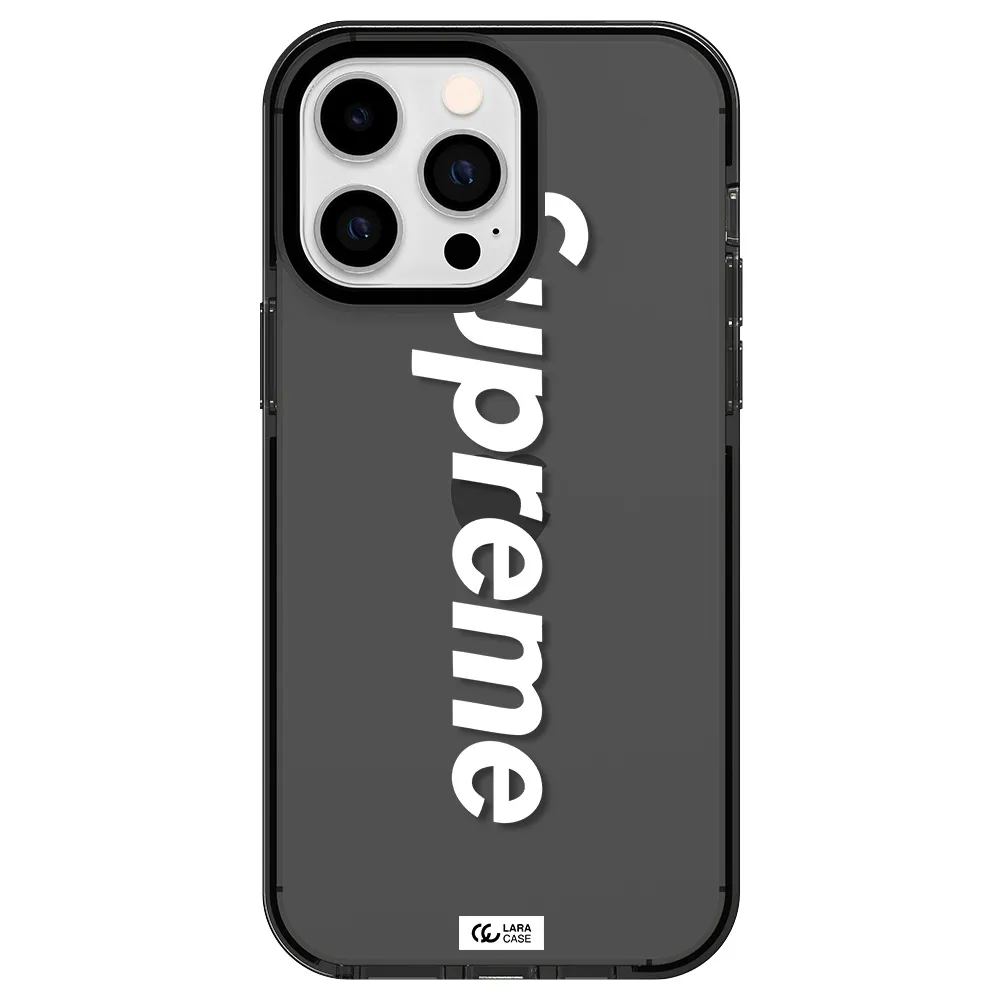 Supreme Vertical Apple iPhone 15 Pro Max impact Smoke Black Case
