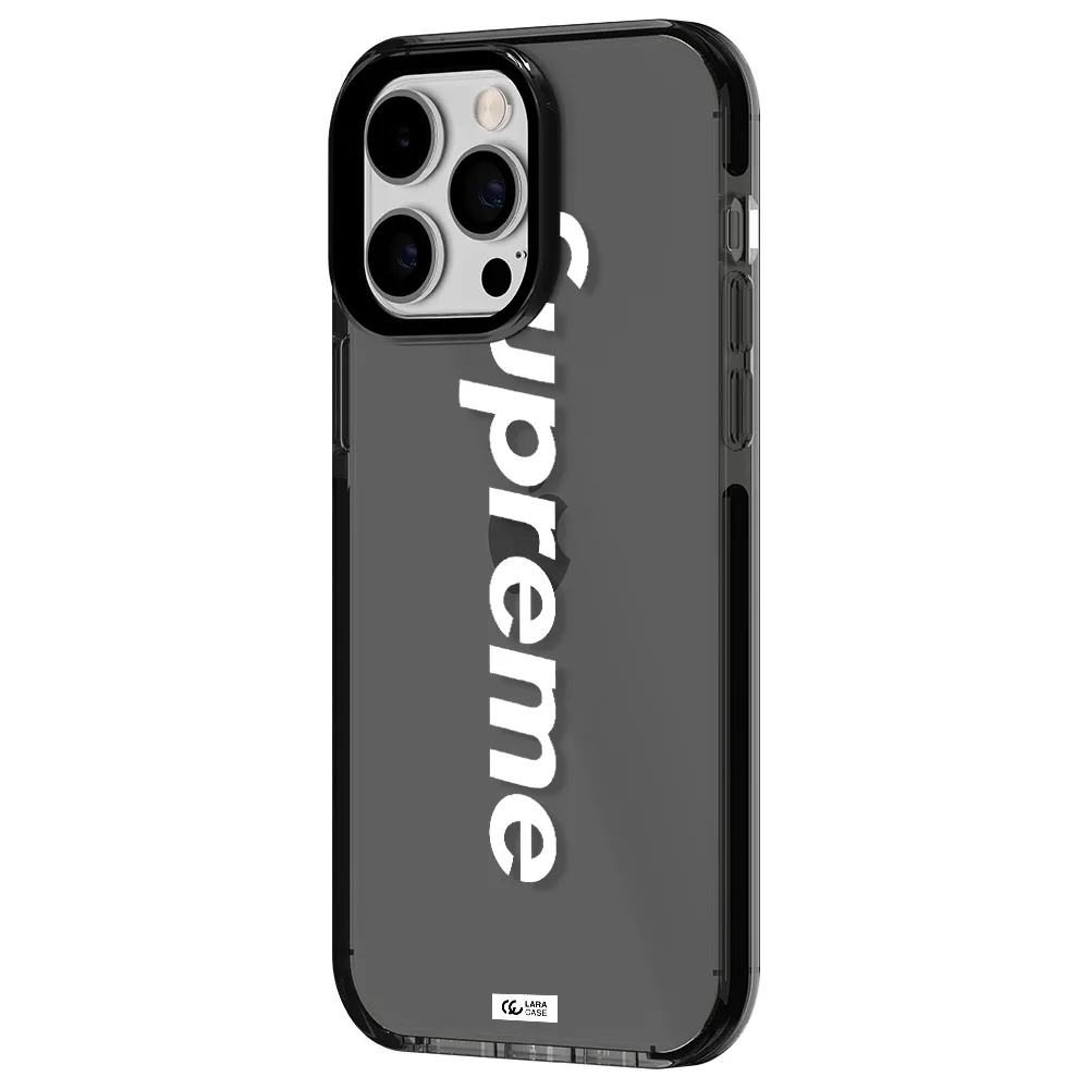 Supreme Vertical Apple iPhone 15 Pro Max impact Smoke Black Case