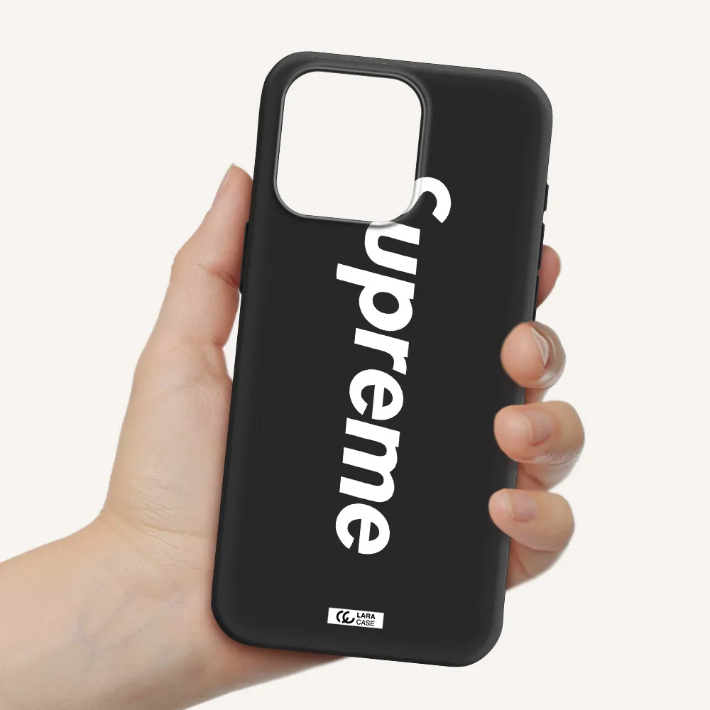 Supreme Vertical Apple Iphone 15 Pro max Silicone black Case